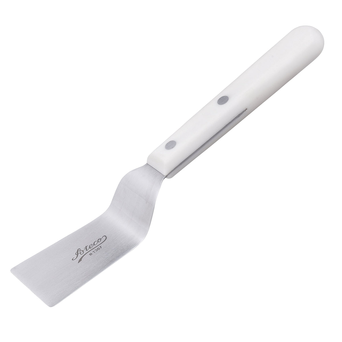 Ateco Slotted Spatula with 6 by 3-Inch Stainless Steel Blade, Plastic Handle, Dishwasher Safe