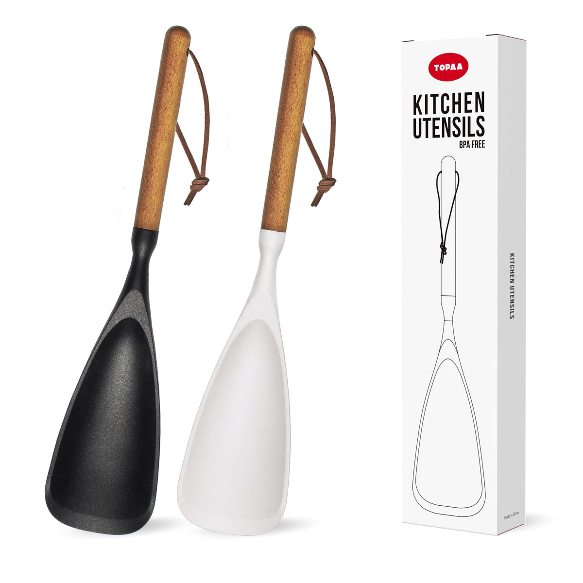 Silicone Cooking Spoon Spatula for Nonstick Cookware,Heat Resistant,12.4"