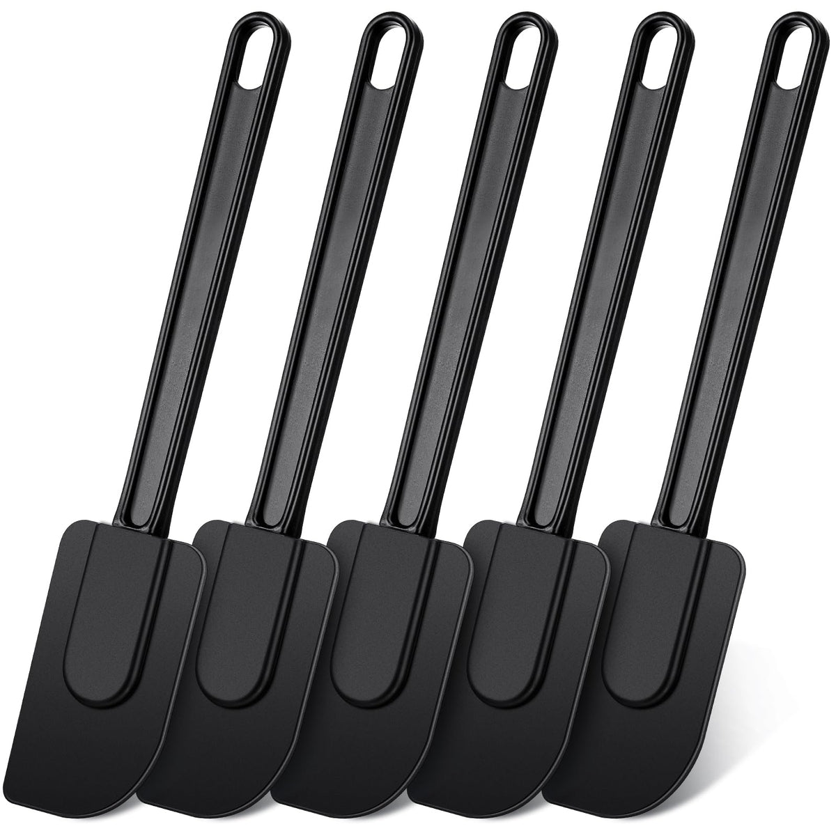 Meekoo 5 Pcs 10 Inch Rubber Spatula High Heat Resistant Silicone Spatula