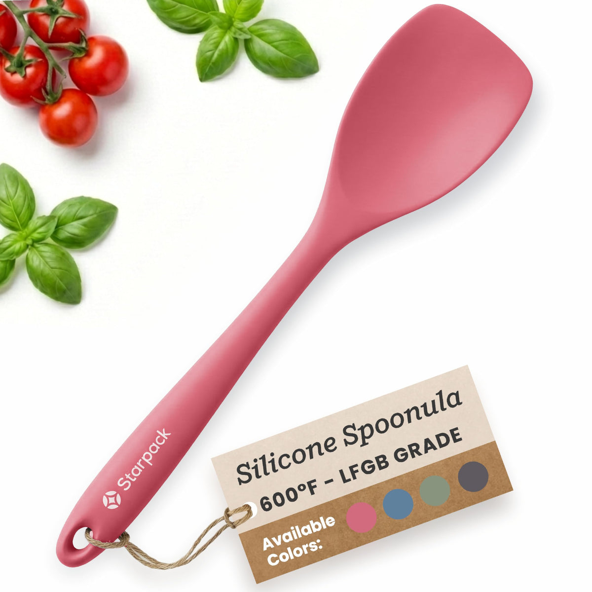 StarPack Silicone Spoonula The All-Rounder 11 Inch - LFGB Spoon Spatula, 600°F Heat Resistant, BPA-Free - One-Piece Seamless, Dishwasher Safe - for Nonstick Cookware, Sage Green