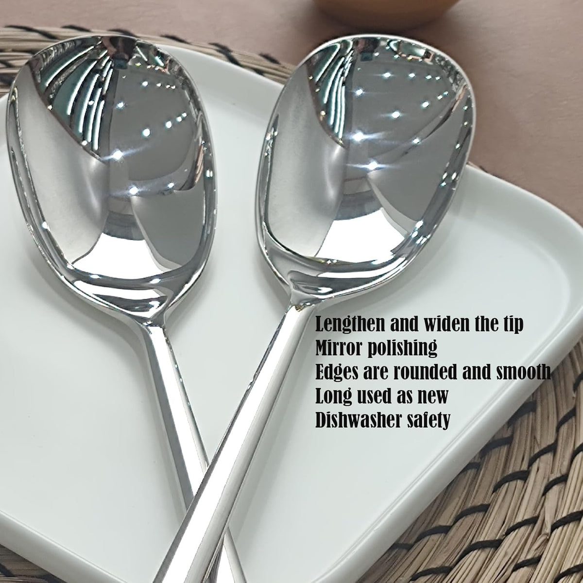 Extra-Large Serving Spoon,12 Inch Premium Food-Grade 18/10 Stainless Steel,Heavy-Duty Buffet Spoon with Ergonomic Long Handle (1 Pack)