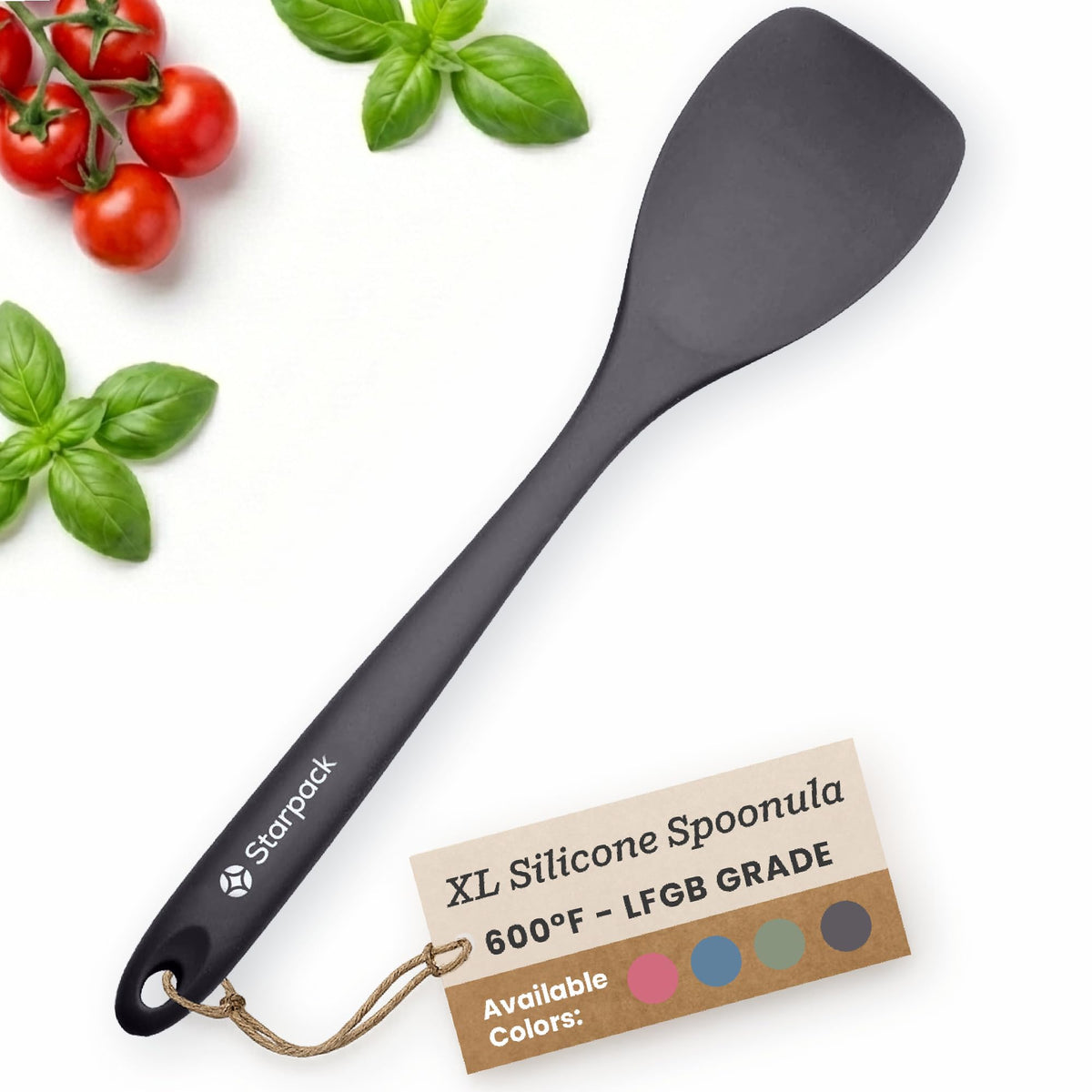 StarPack Silicone Spoonula The All-Rounder 11 Inch - LFGB Spoon Spatula, 600°F Heat Resistant, BPA-Free - One-Piece Seamless, Dishwasher Safe - for Nonstick Cookware, Sage Green