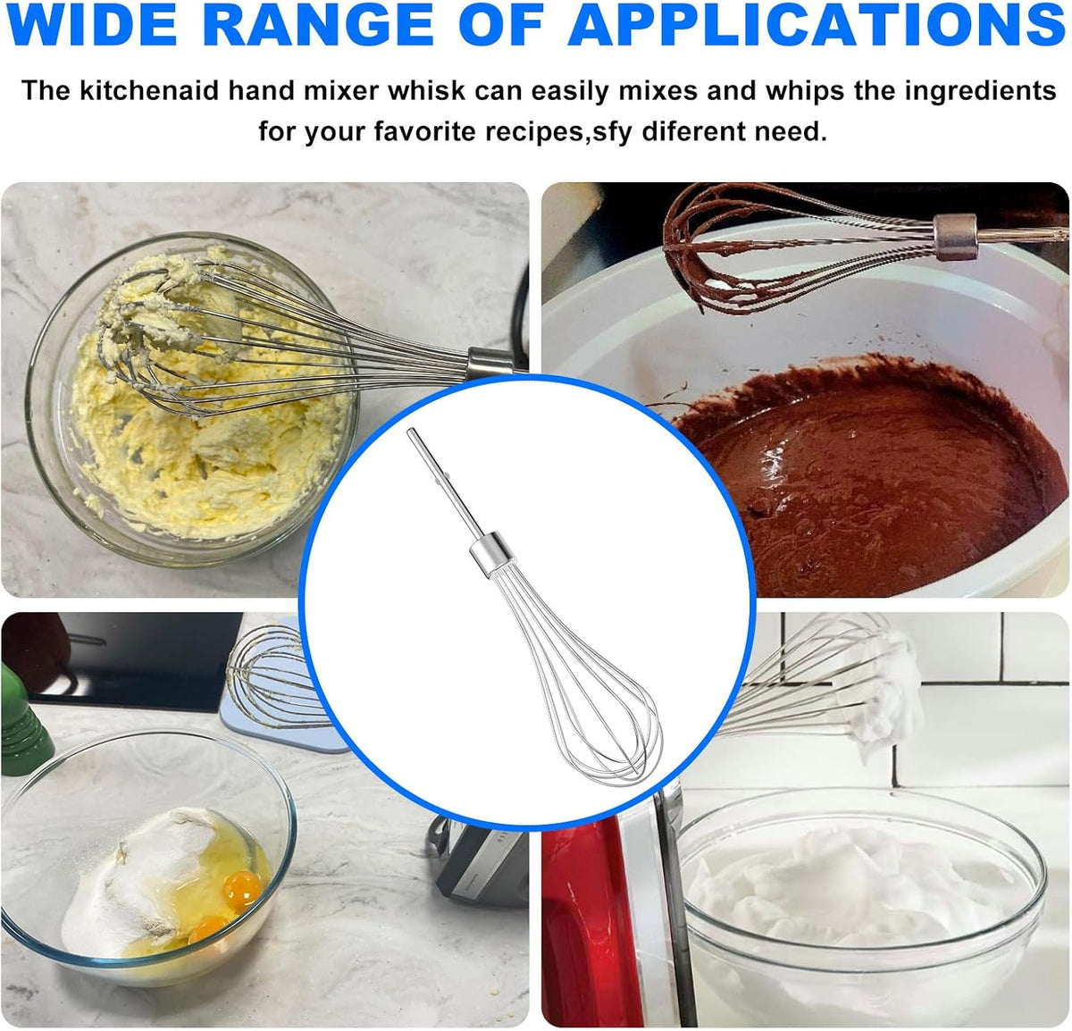 Kitchen Hand Mixer Whisk Attachments FOR KitchenAid Whisk KHMPW,KHM512BM