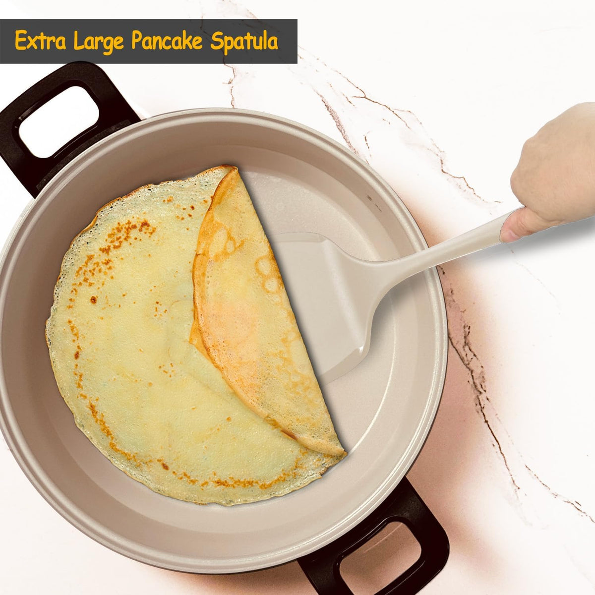Silicone Spatula Set, 600°F Heat Resistant Kitchen Utensils, 4-Pcs, Khaki