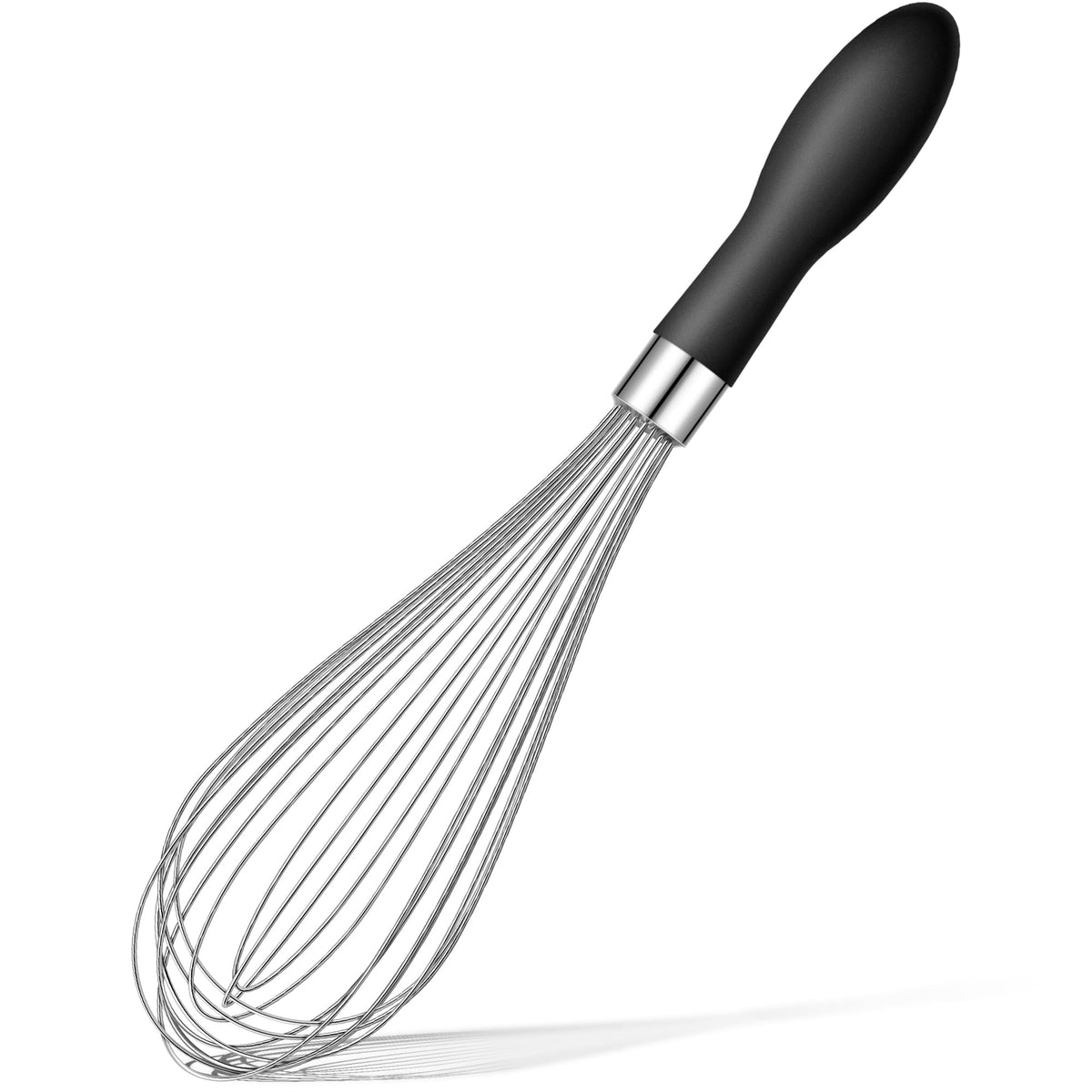 Rainspire 9" 10" 12" Wire Whisk Stainless Steel, Balloon Whisks for Cooking, Wisk Wisking Tool With Soft Silicone Handle, Thick Durable Whisker for Blending, Beating, Whisking, Stirring, Pink