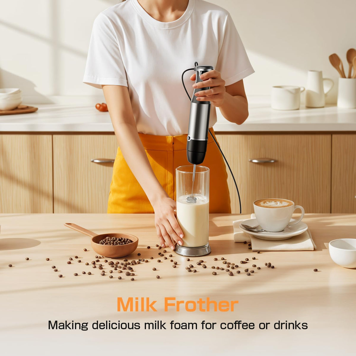 Turelar Immersion Blender Handheld 3-in-1 Hand Blender Set 1100W Heavy Duty