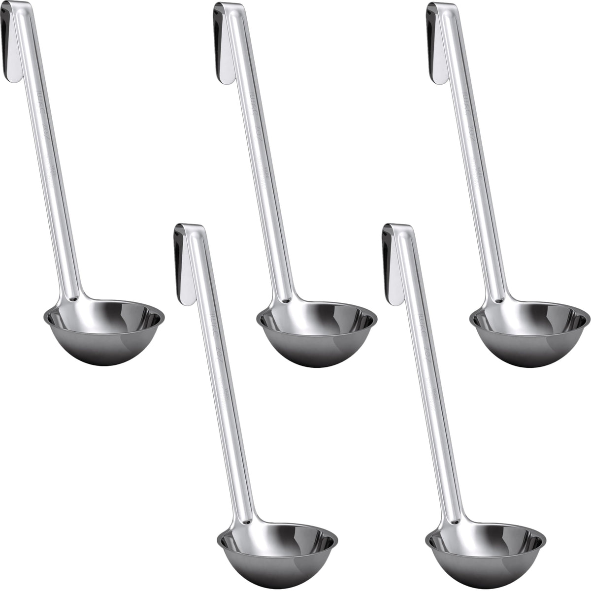 Super Sturdy, Ergonomic 4 Oz. Soup Ladle 3 Pk. Stainless Steel Ladles with Long Handles. Best Kitchen Accessories for Stirring, Portioning and Serving Soups, Chili and Stew in Restaurants and at Home