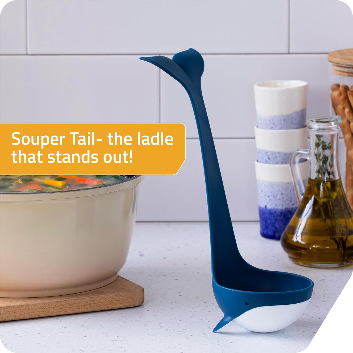 Peleg Design Souper Tail Soup Ladle - Ideal for Cooking, Serving Soup, Stew, and more – Fun and Decorative Ladle Spoon during Meals or Gatherings
