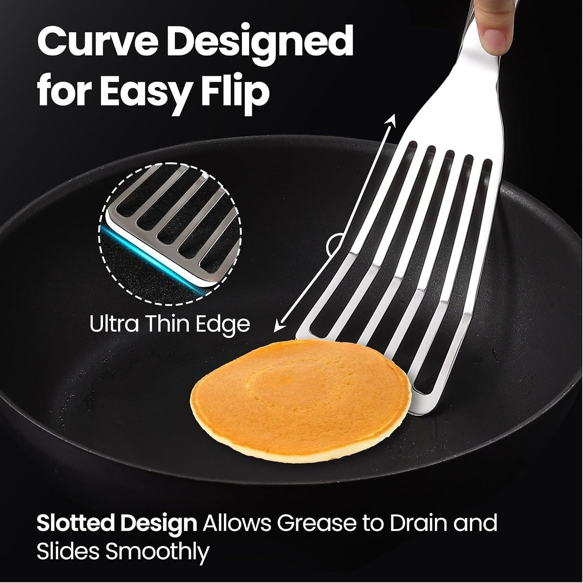 Gourmet Easy Fish Spatula Set, Ultra-Thin Edge for Easy Turning & Flipping