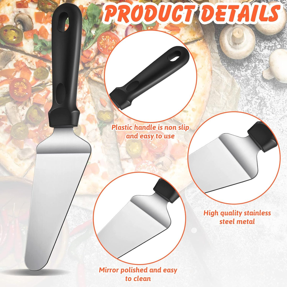 20 Pcs Pizza Spatula Bulk Pie Server Pizza Cutter Cake Cutter