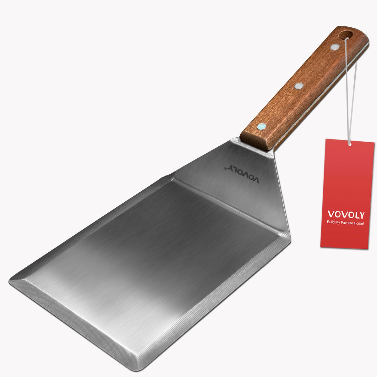 Small Spatula for Cast Iron Skillets, Full Tang silicone Handle, Heat Resistant, Commercial Grade Heavy Duty Turner, Press Burger Spatula Turner for Flipper, Cooking, Serving, 2.7" Wide