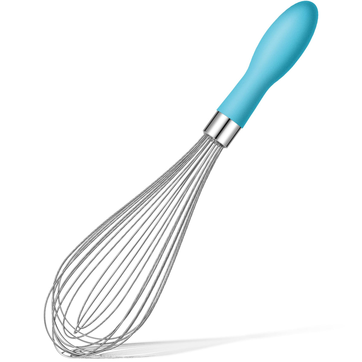Rainspire 9" 10" 12" Wire Whisk Stainless Steel, Balloon Whisks for Cooking, Wisk Wisking Tool With Soft Silicone Handle, Thick Durable Whisker for Blending, Beating, Whisking, Stirring, Pink