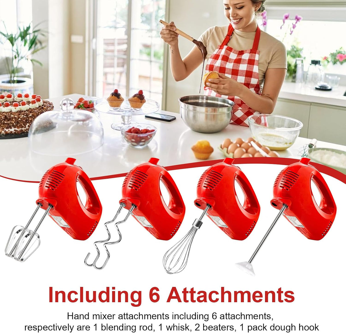 Mixer Accessories Beaters Whisk Fit for OVENTE HM151R Handheld Mixers