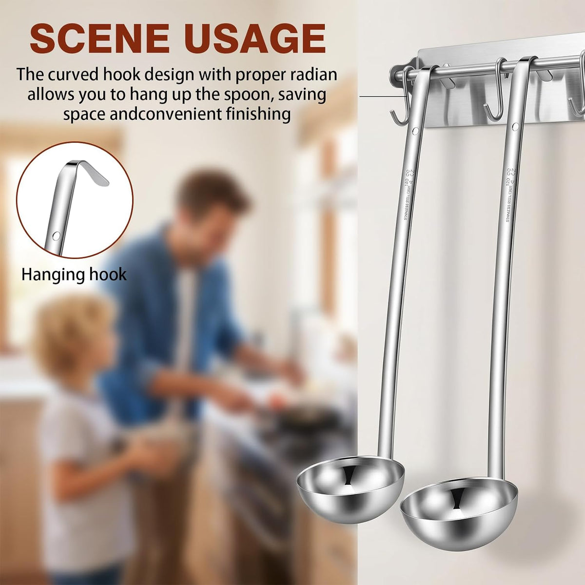 12 PCS Stainless Steel Ladle Set, 4 oz Soup Handle Ladle with Pouring Rim
