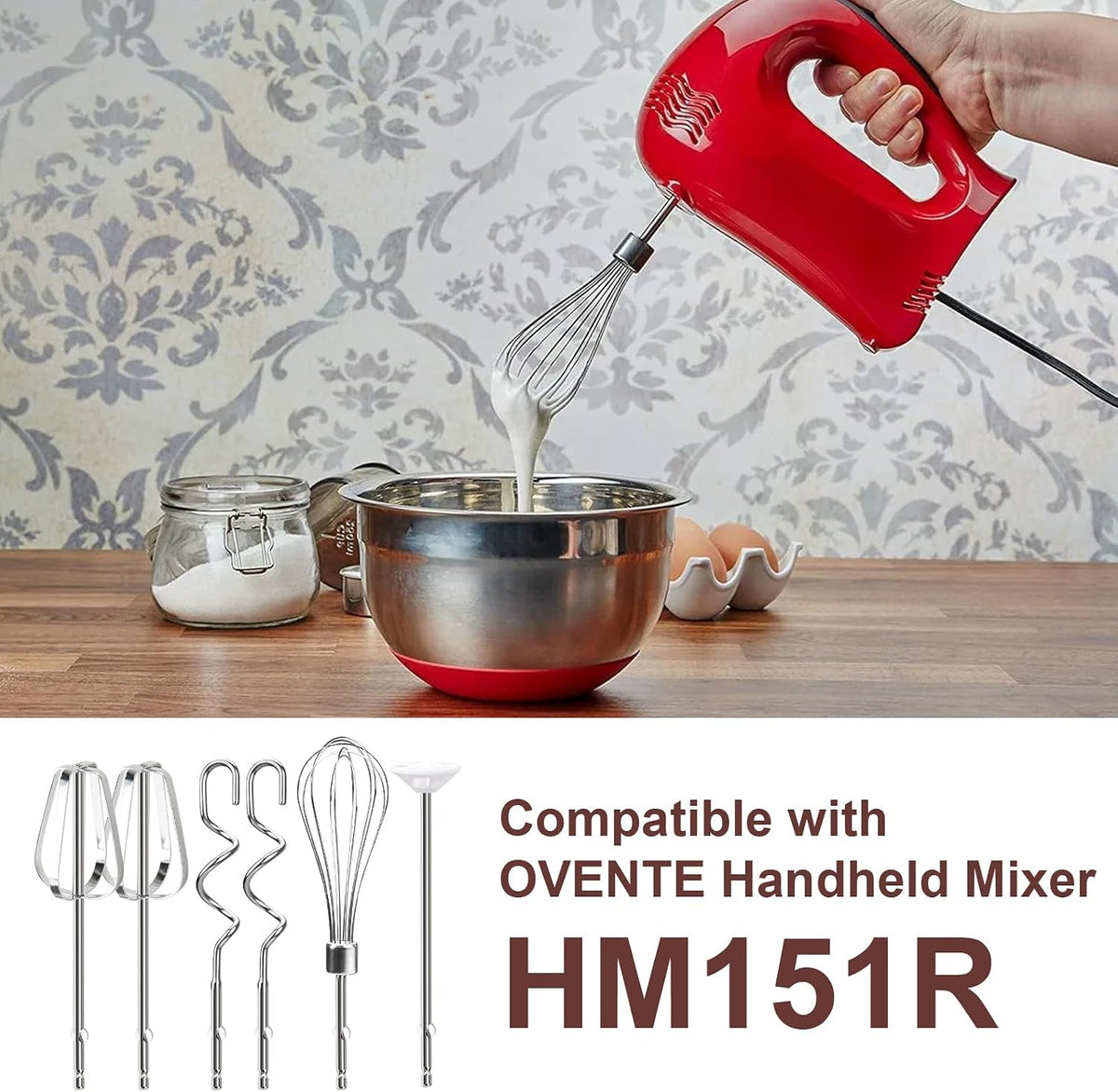Mixer Accessories Beaters Whisk Fit for OVENTE HM151R Handheld Mixers