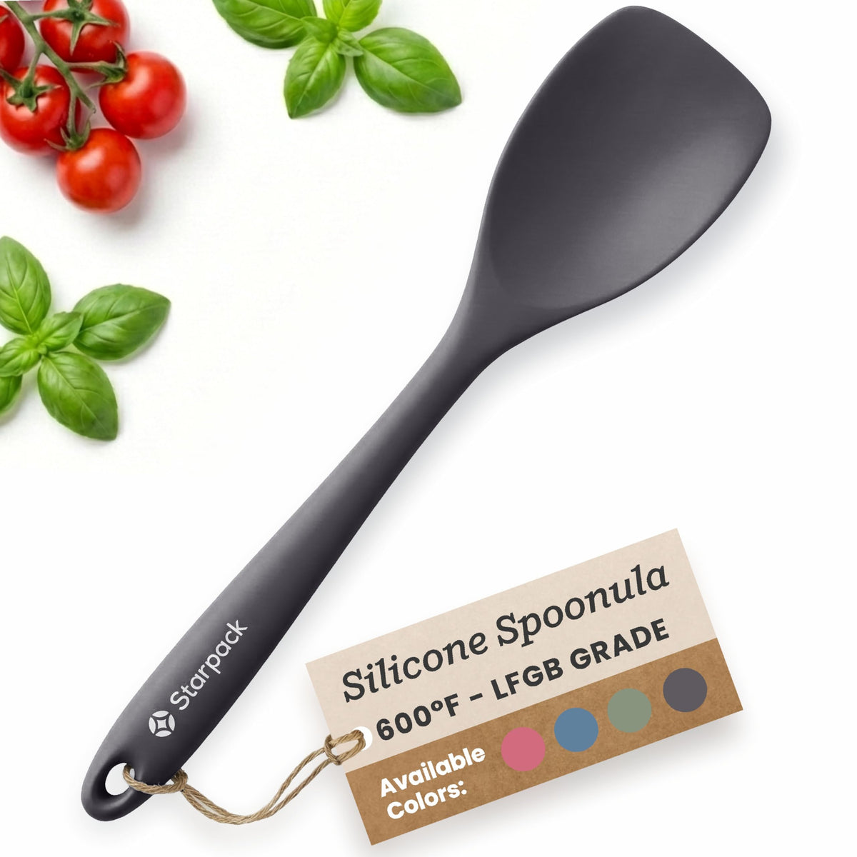 StarPack Silicone Spoonula The All-Rounder 11 Inch - LFGB Spoon Spatula, 600°F Heat Resistant, BPA-Free - One-Piece Seamless, Dishwasher Safe - for Nonstick Cookware, Sage Green