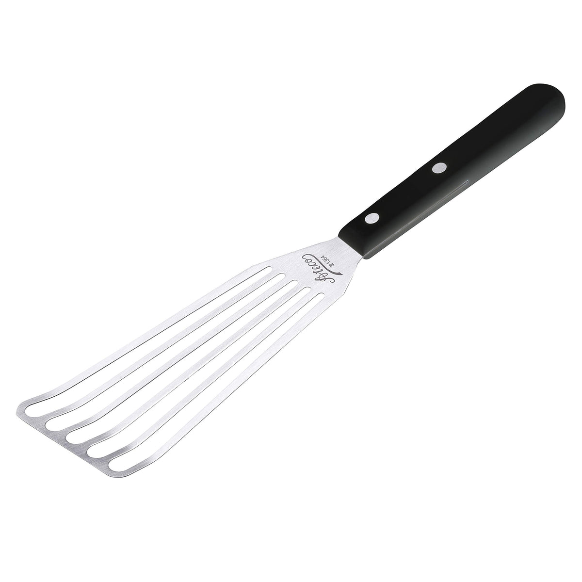 Ateco Slotted Spatula with 6 by 3-Inch Stainless Steel Blade, Plastic Handle, Dishwasher Safe