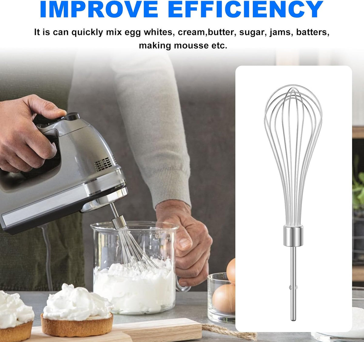 Kitchen Hand Mixer Whisk Attachments FOR KitchenAid Whisk KHMPW,KHM512BM