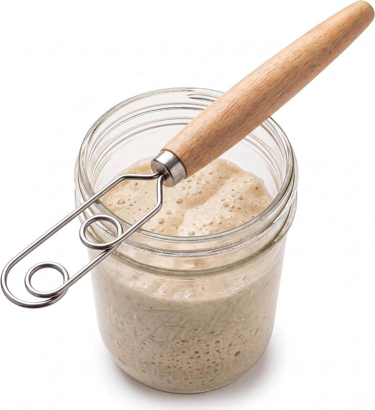 Sourdough Starter Stirring Hook and Danish Dough Whisk | Small Size to Fit in Jars | Improve the Mixing Standard Of Your Starter For Better Baking Results | New England Sourdough Starter Co.