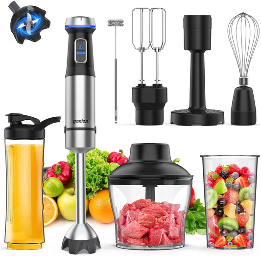 Ganiza Immersion Blender Handheld Corded 8 in 1 Hand Blender Max 1000W