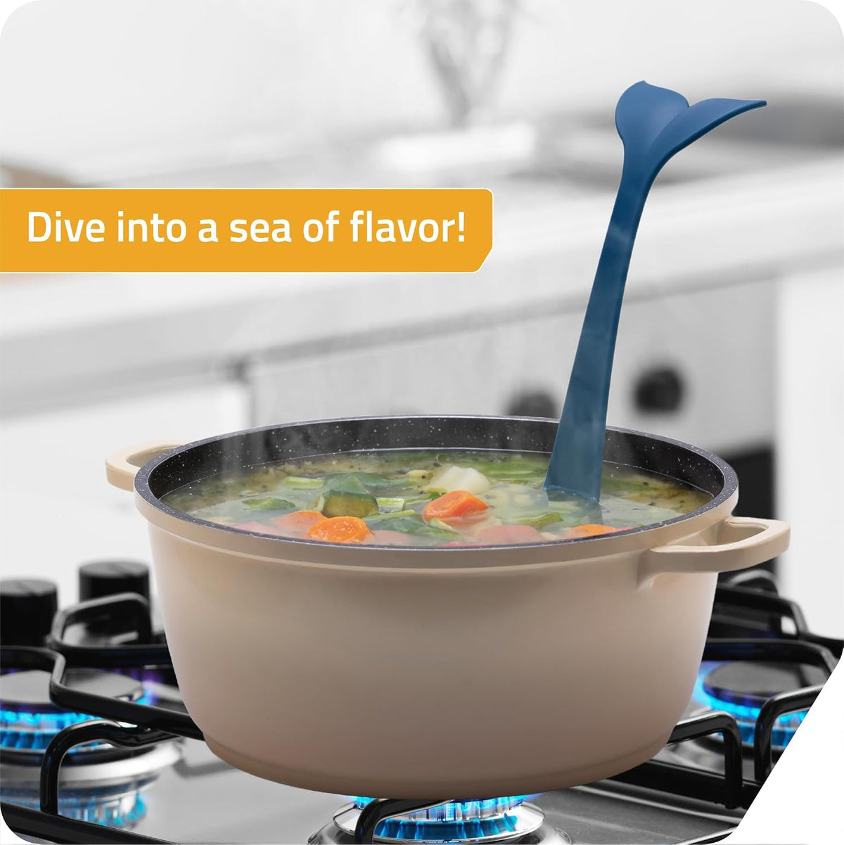 Peleg Design Souper Tail Soup Ladle - Ideal for Cooking, Serving Soup, Stew, and more – Fun and Decorative Ladle Spoon during Meals or Gatherings