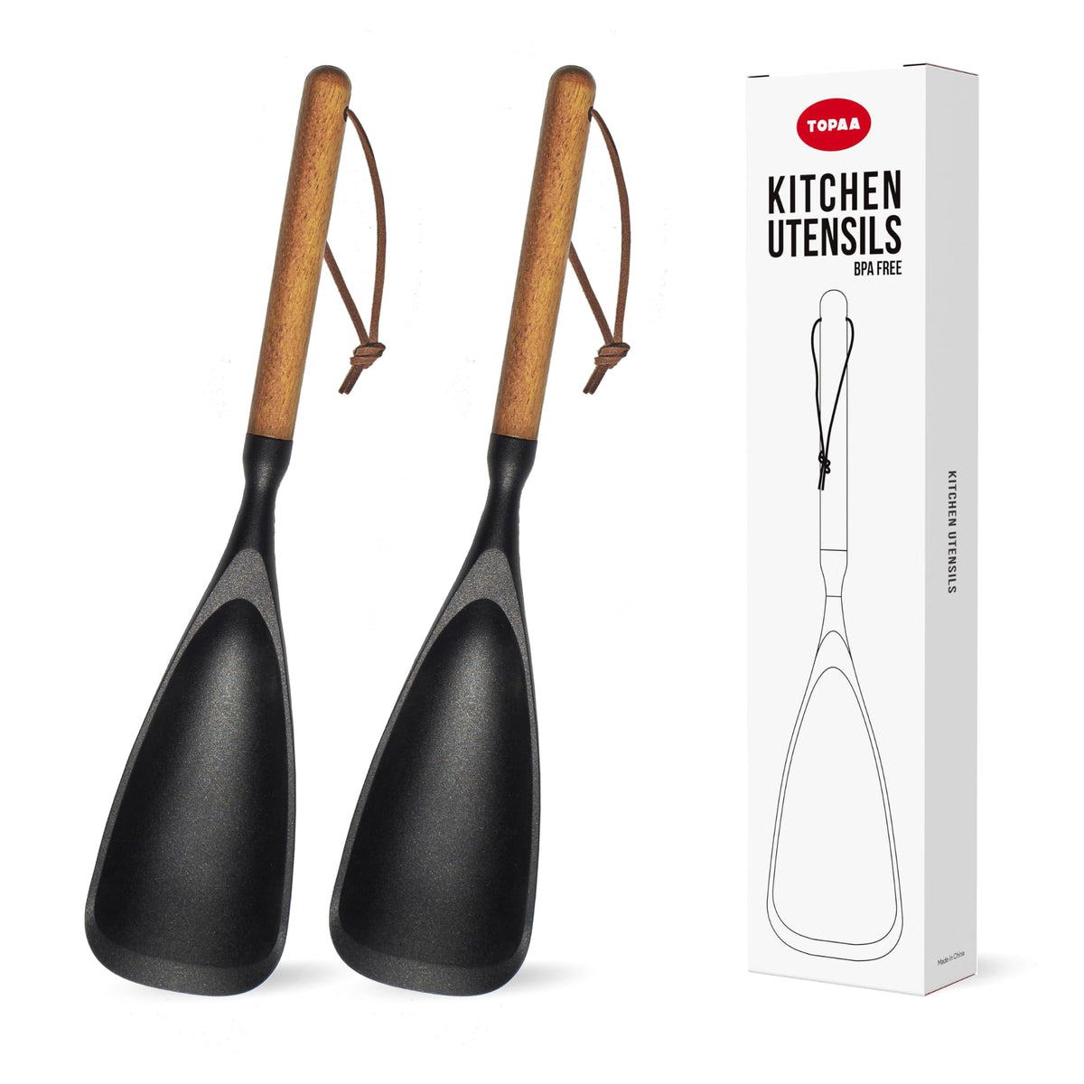 Silicone Cooking Spoon Spatula for Nonstick Cookware,Heat Resistant,12.4"