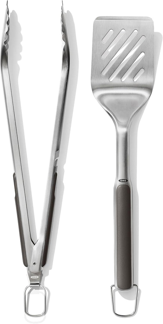 OXO Outdoor Grilling Turner and Tongs Set