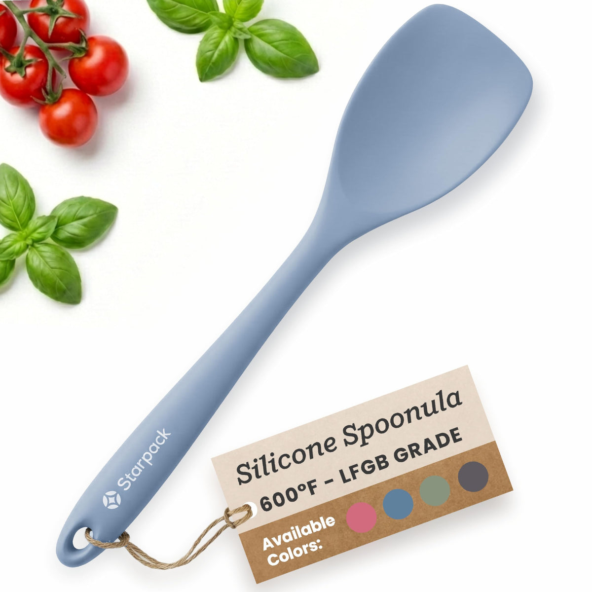 StarPack Silicone Spoonula The All-Rounder 11 Inch - LFGB Spoon Spatula, 600°F Heat Resistant, BPA-Free - One-Piece Seamless, Dishwasher Safe - for Nonstick Cookware, Sage Green