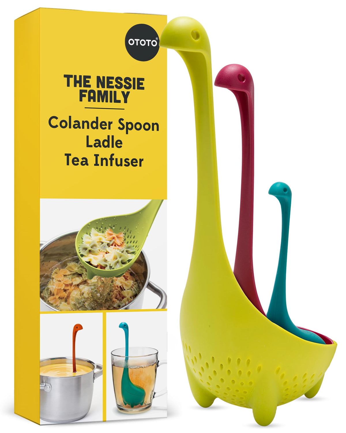 OTOTO The Original Nessie Stainless Steel Ladle - Soup Ladle, Cute Gifts, Funny Kitchen Gadgets, Loch Ness design, Cooking Gifts, BPA Free