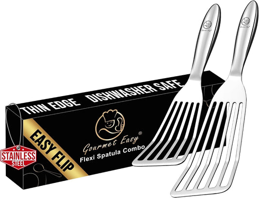 Gourmet Easy Fish Spatula Set, Ultra-Thin Edge for Easy Turning & Flipping