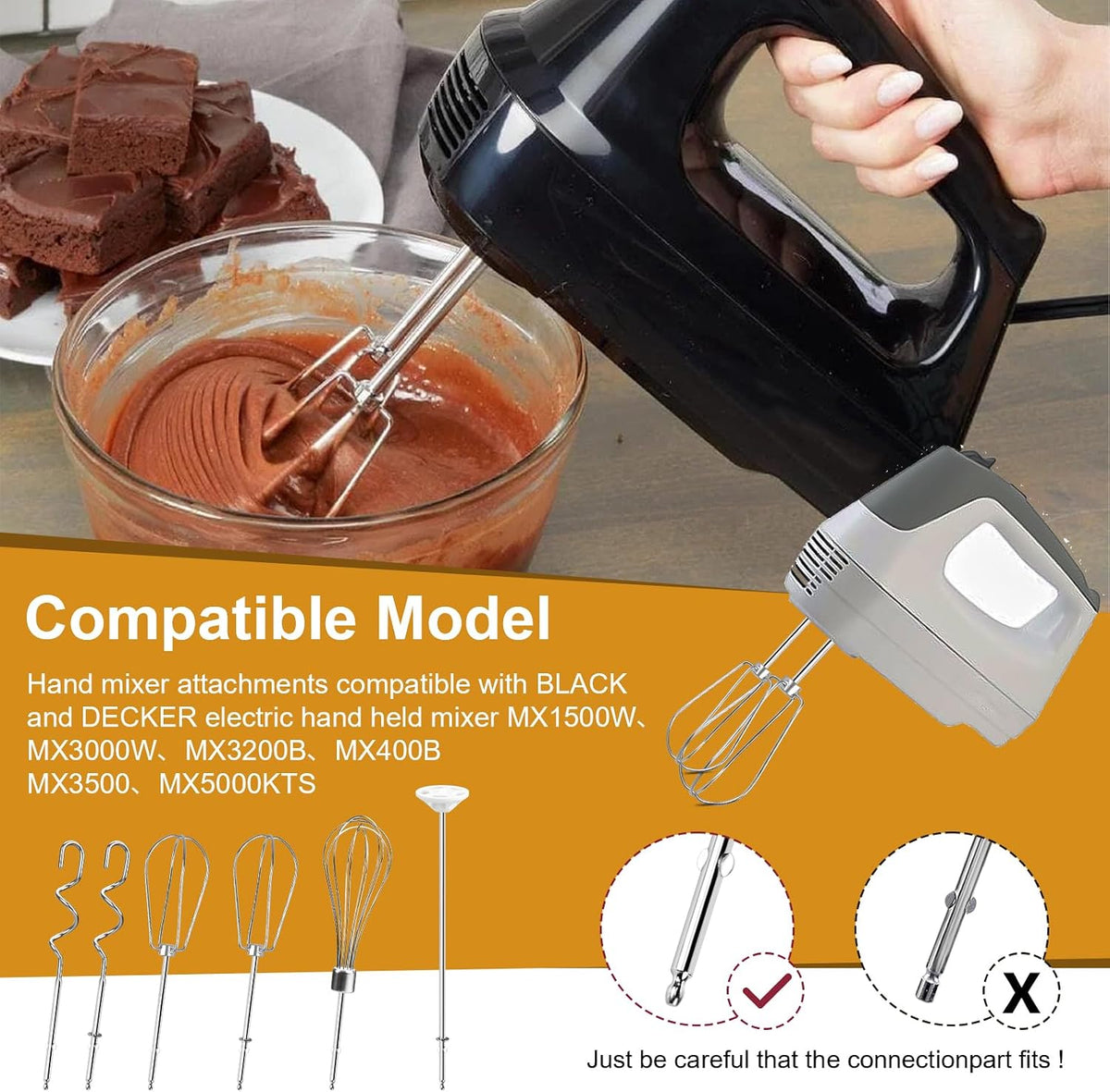 Mixer Accessories Beaters Whisk Fit for Black and Decker Hand Held Mixers