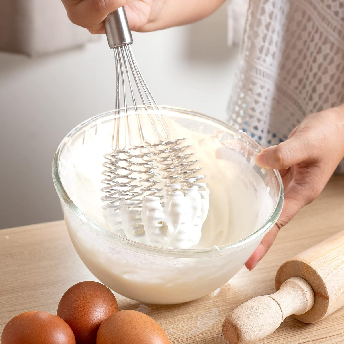 Rapid Whisk - Premium Stainless Steel Whisk for Faster, Foamier Results - Rust-Free & Dishwasher Safe - Versatile Kitchen Tool for Cream, Sauces, Eggs, and More