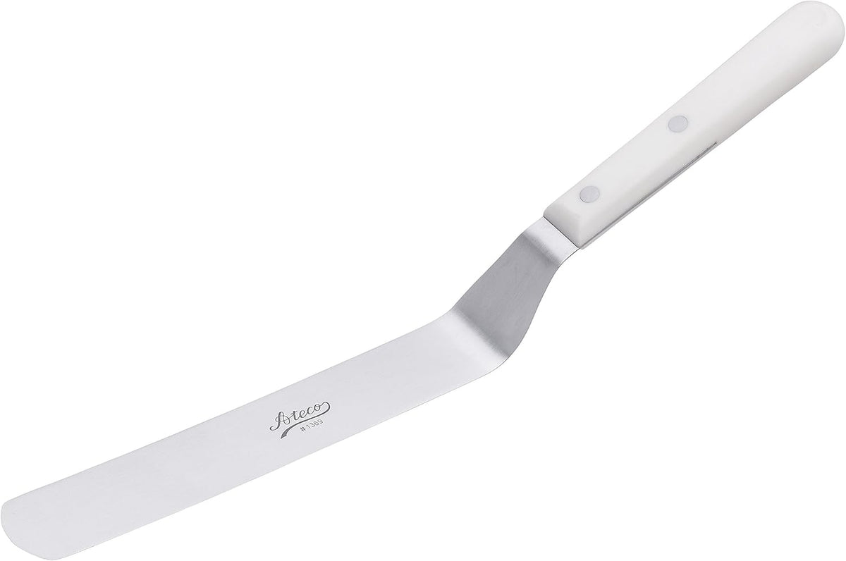 Ateco Slotted Spatula with 6 by 3-Inch Stainless Steel Blade, Plastic Handle, Dishwasher Safe