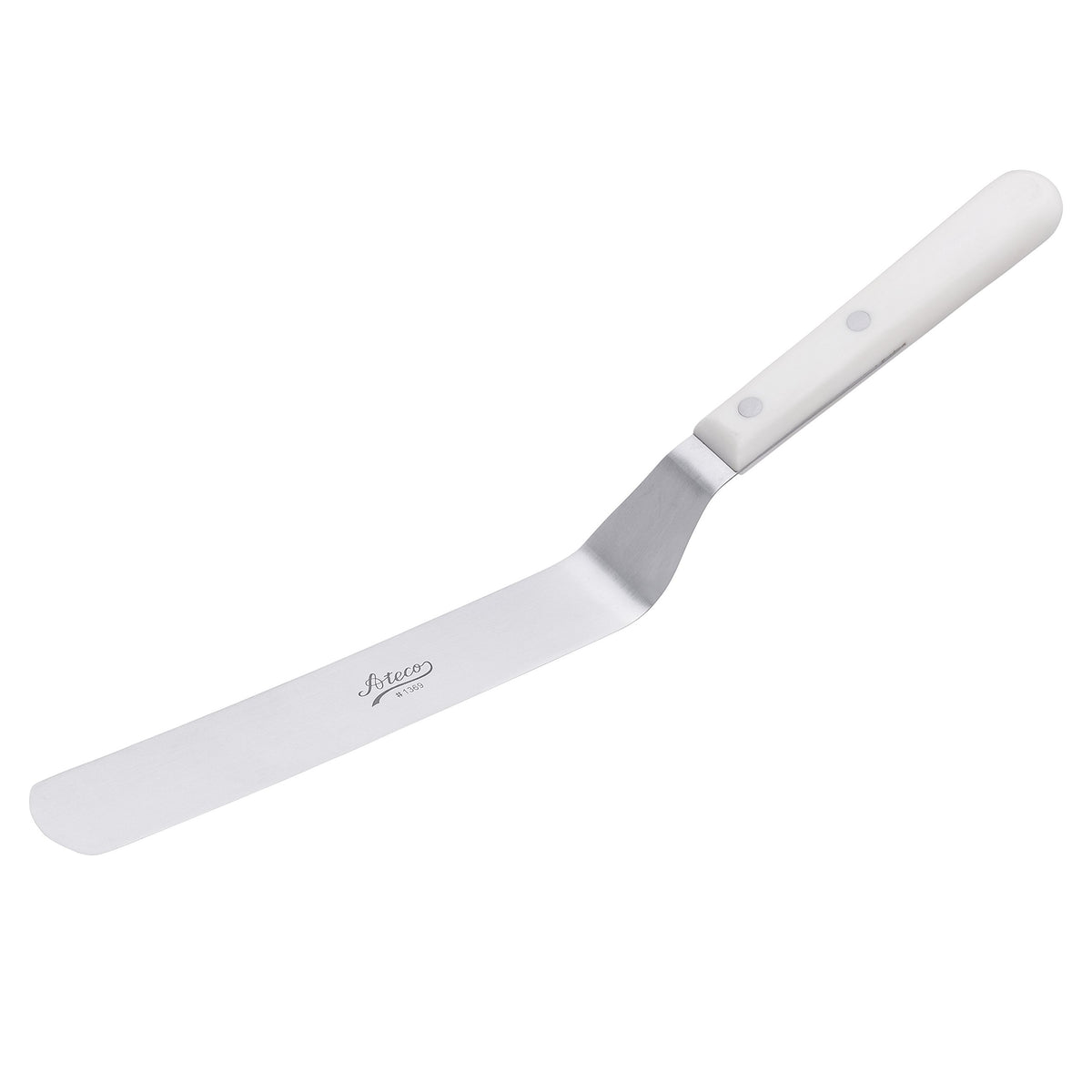 Ateco Slotted Spatula with 6 by 3-Inch Stainless Steel Blade, Plastic Handle, Dishwasher Safe