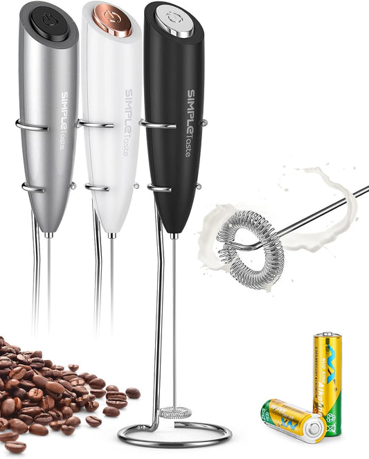SIMPLETASTE Milk Frother Handheld Electric Foam Maker Battery Operated