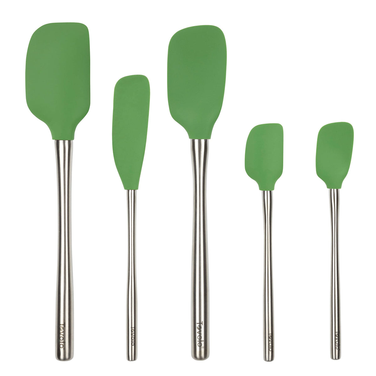 Tovolo Flex Core 5 Piece Silicone Spatula Set Heat Resistant All Silicone Utensils Include Non Stick Spatula Spoonula Jar Scraper, Dishwasher Safe BPA Free Spatulas for Baking Mixing, Cayenne Red