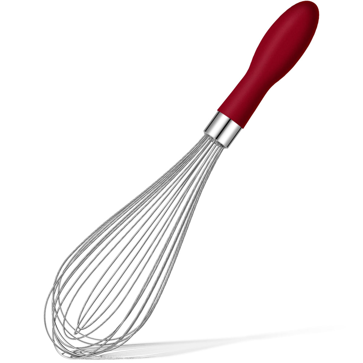 Rainspire 9" 10" 12" Wire Whisk Stainless Steel, Balloon Whisks for Cooking, Wisk Wisking Tool With Soft Silicone Handle, Thick Durable Whisker for Blending, Beating, Whisking, Stirring, Pink