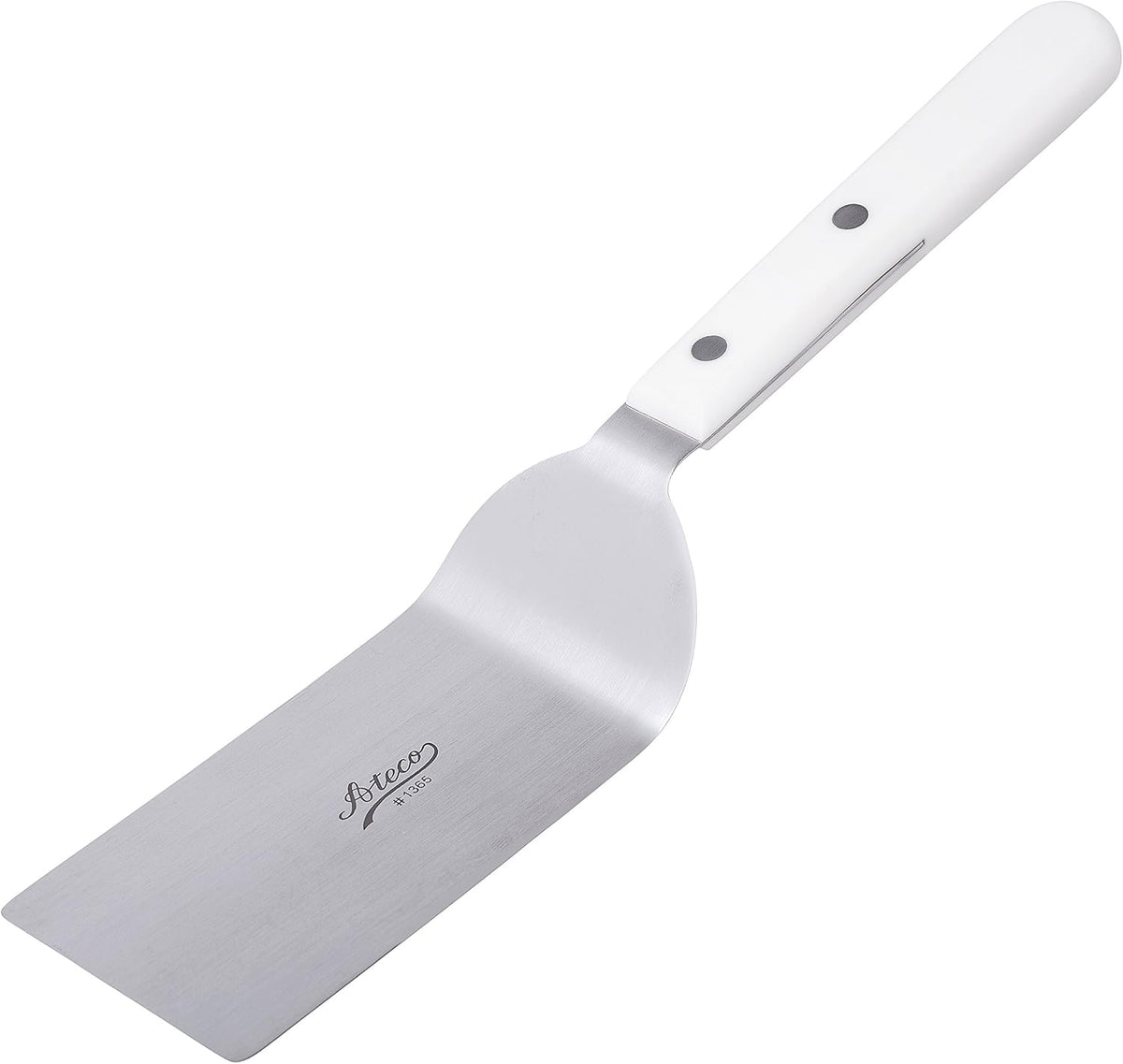 Ateco Slotted Spatula with 6 by 3-Inch Stainless Steel Blade, Plastic Handle, Dishwasher Safe