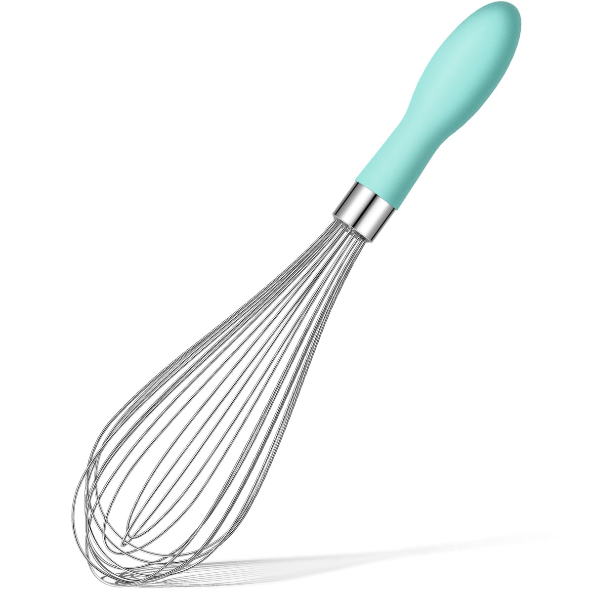 Rainspire 9" 10" 12" Wire Whisk Stainless Steel, Balloon Whisks for Cooking, Wisk Wisking Tool With Soft Silicone Handle, Thick Durable Whisker for Blending, Beating, Whisking, Stirring, Pink