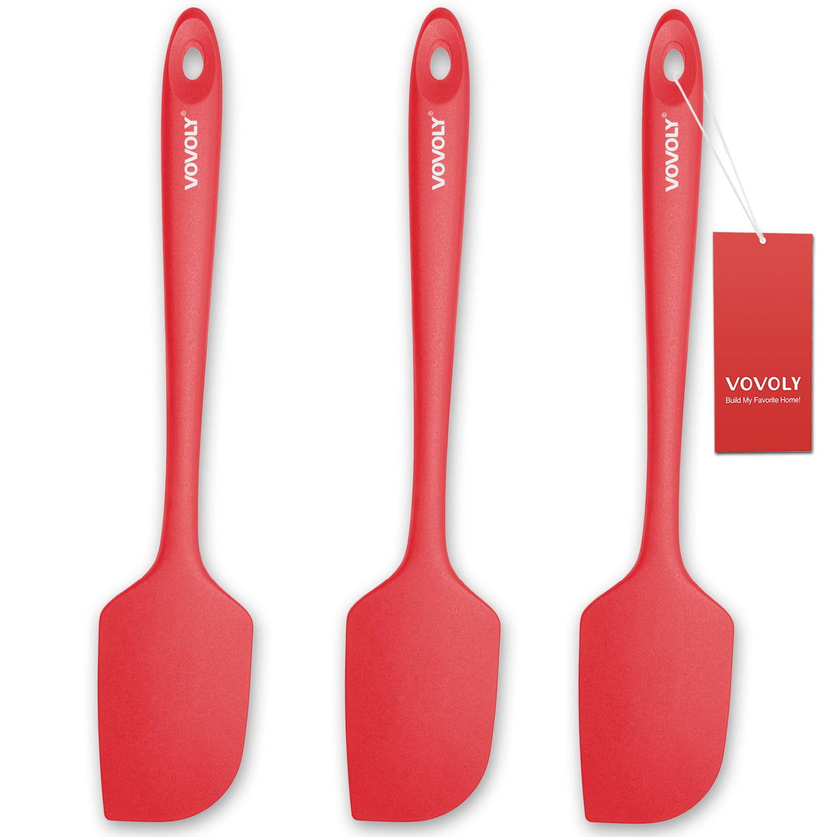 Silicone Spatula for Kitchen, 600°F Heat resistant Spatulas for Baking, Cooking, Scraping,and Mixing, Non Stick Kitchen Utensils, BPA Free, 11.2 IN, 3 Pack, Black