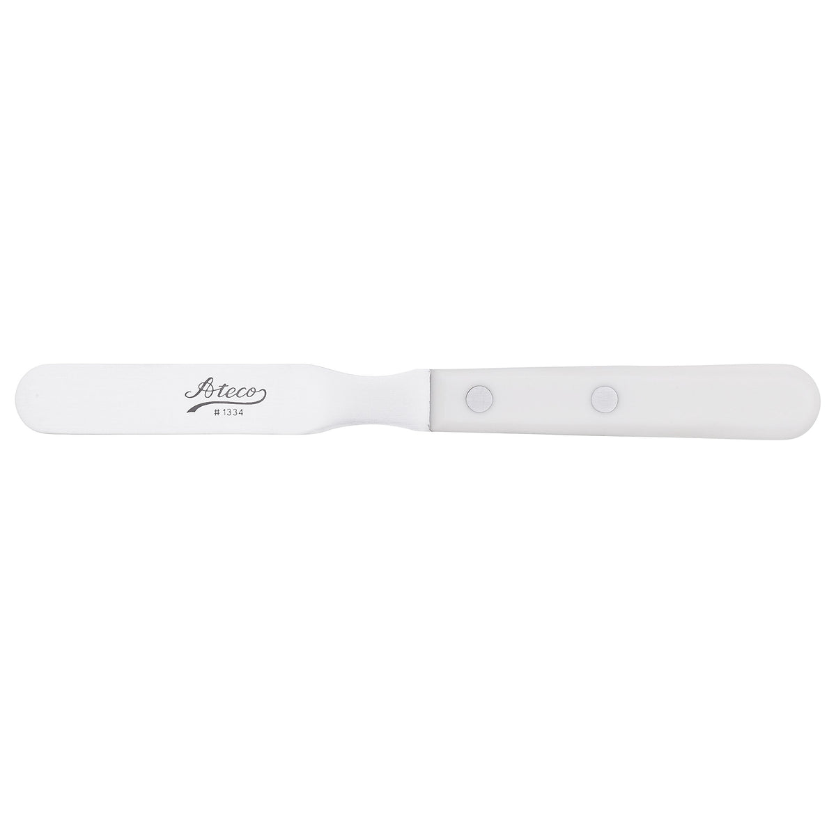 Ateco Slotted Spatula with 6 by 3-Inch Stainless Steel Blade, Plastic Handle, Dishwasher Safe