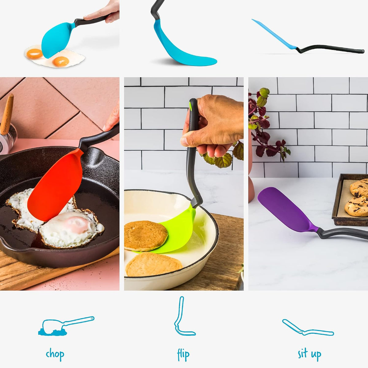 Dreamfarm Chopula Spatula with Strong Chopping Edge - Dreamfarm Blue