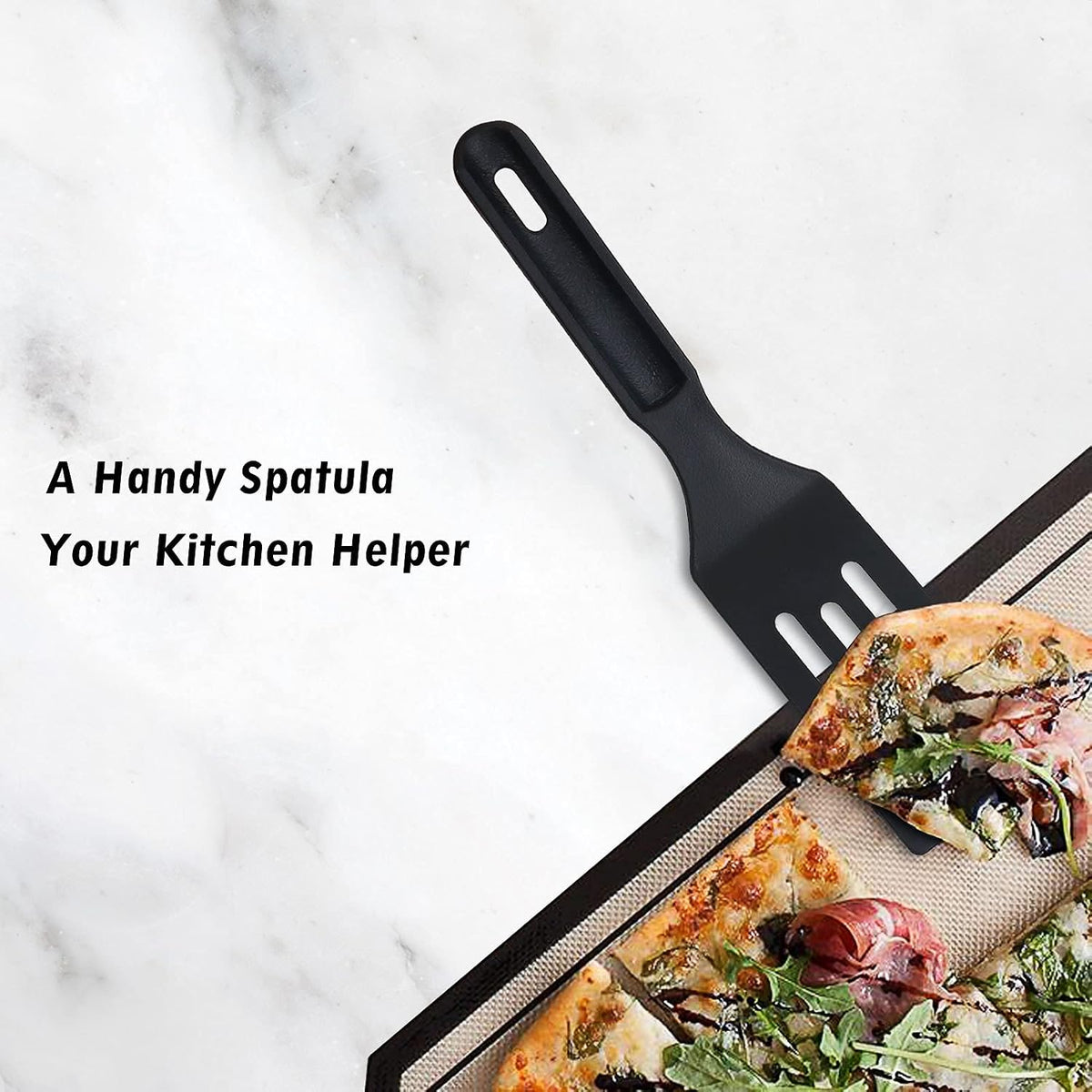 Professional Nylon Mini Spatula, Heat-Resistant Serving Spatula for Nonstick Pans, Small Turner for Brownies, Fried Eggs, Cakes, Lasagna or Cookie, Pie etc.