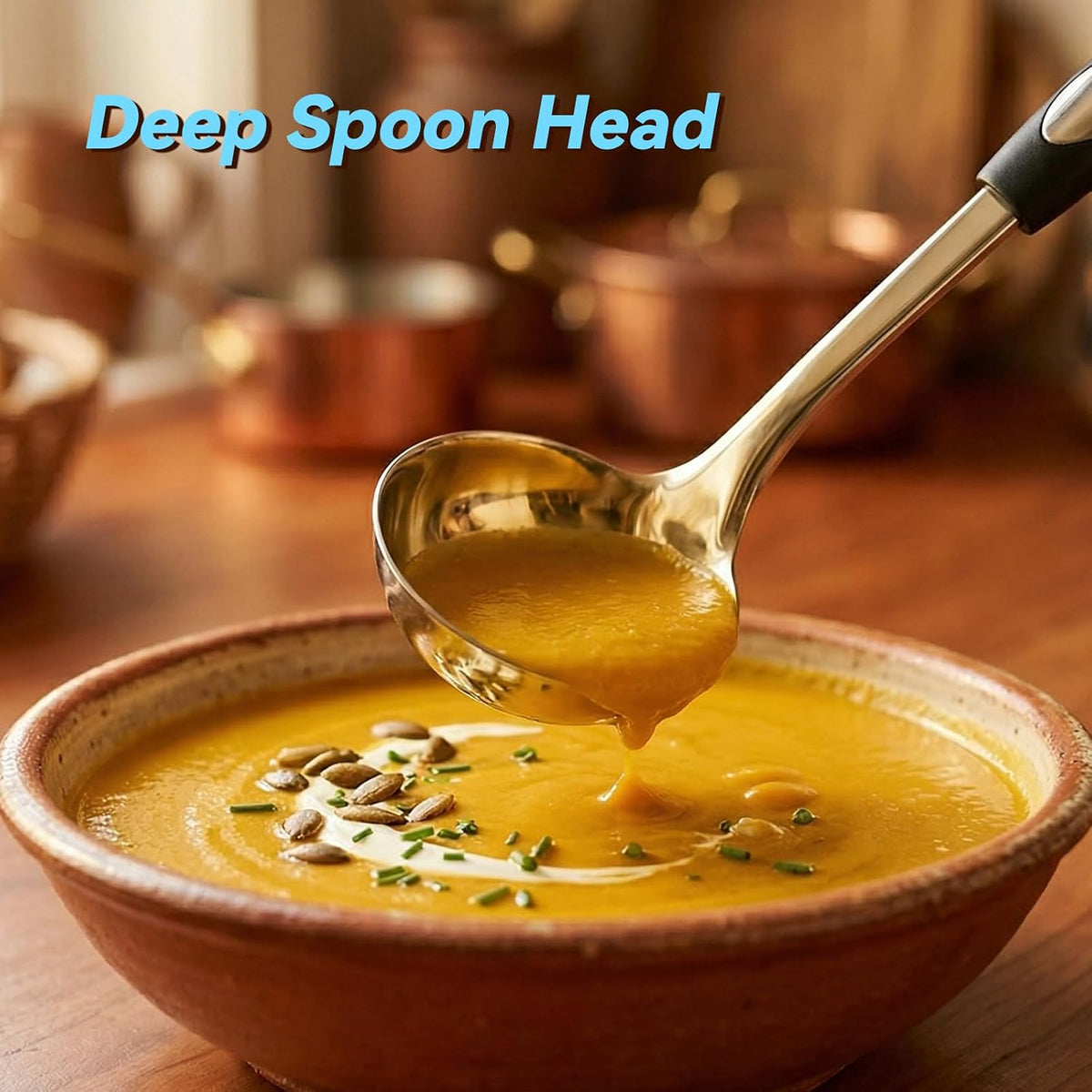 2 PCS Stainless Steel Soup Ladle and Spaghetti Spoon