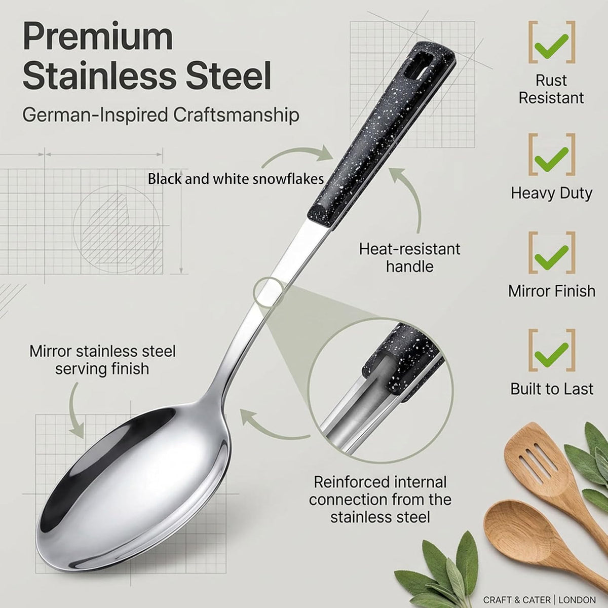 Stainless Steel Serving Spoons Set