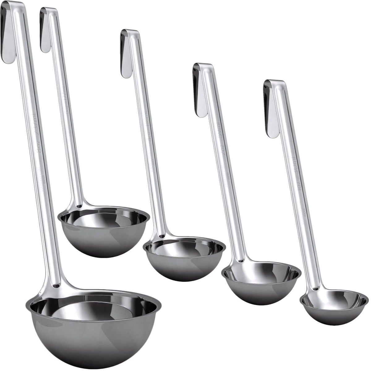 Super Sturdy, Ergonomic 4 Oz. Soup Ladle 3 Pk. Stainless Steel Ladles with Long Handles. Best Kitchen Accessories for Stirring, Portioning and Serving Soups, Chili and Stew in Restaurants and at Home