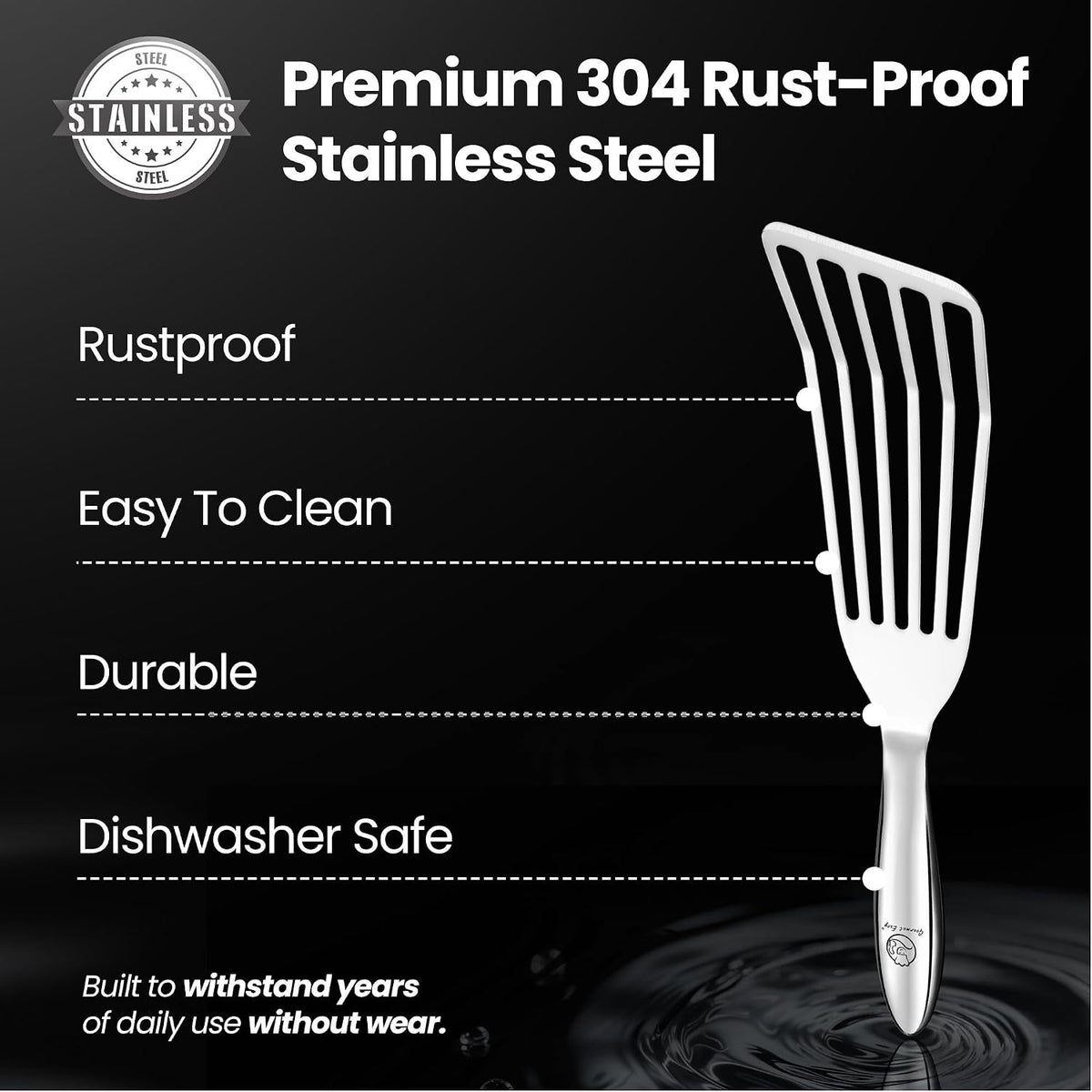 Gourmet Easy Fish Spatula Set, Ultra-Thin Edge for Easy Turning & Flipping