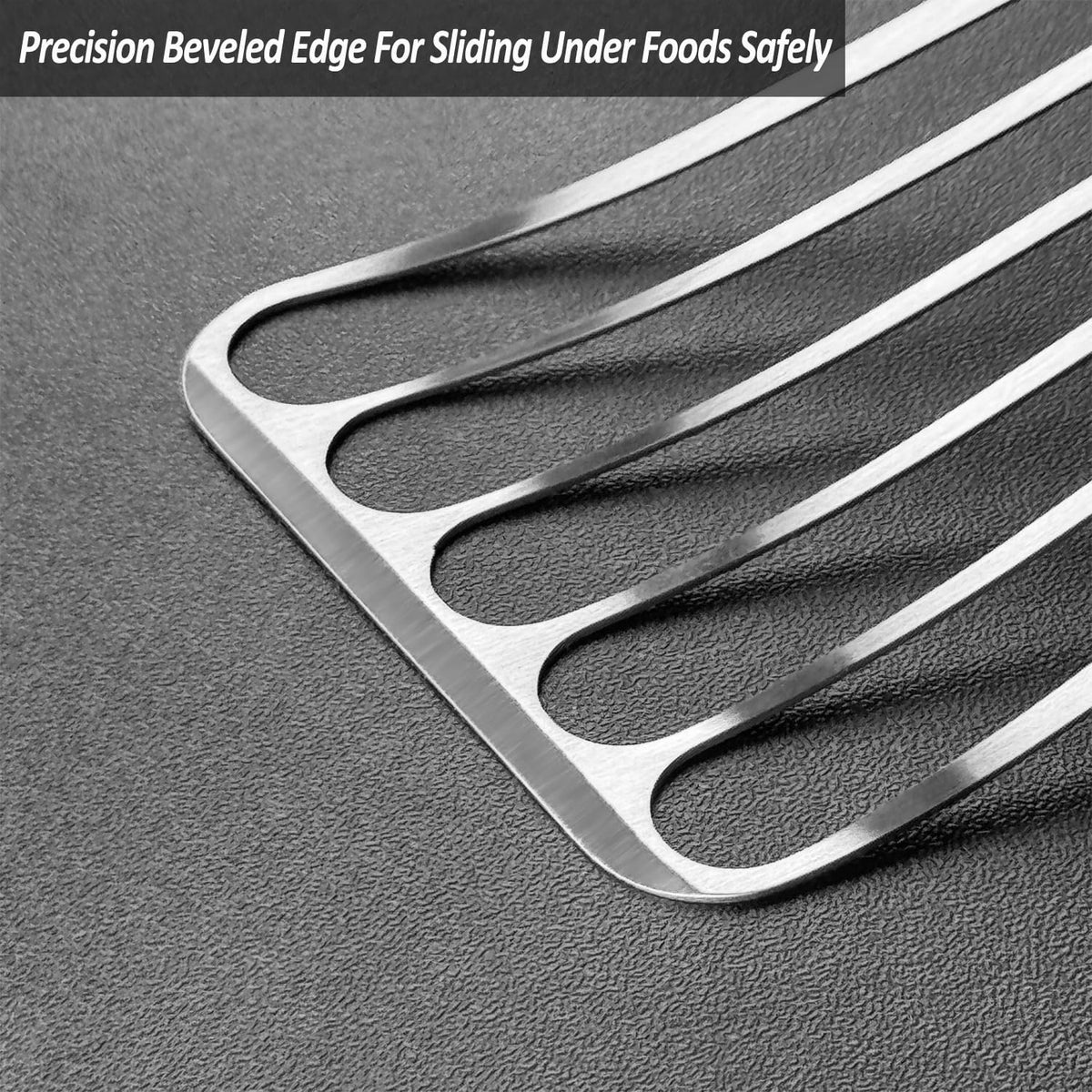 Fish Spatula Turner, Stainless Steel Slotted Spatulas Set, 3"x6"+4"x8"