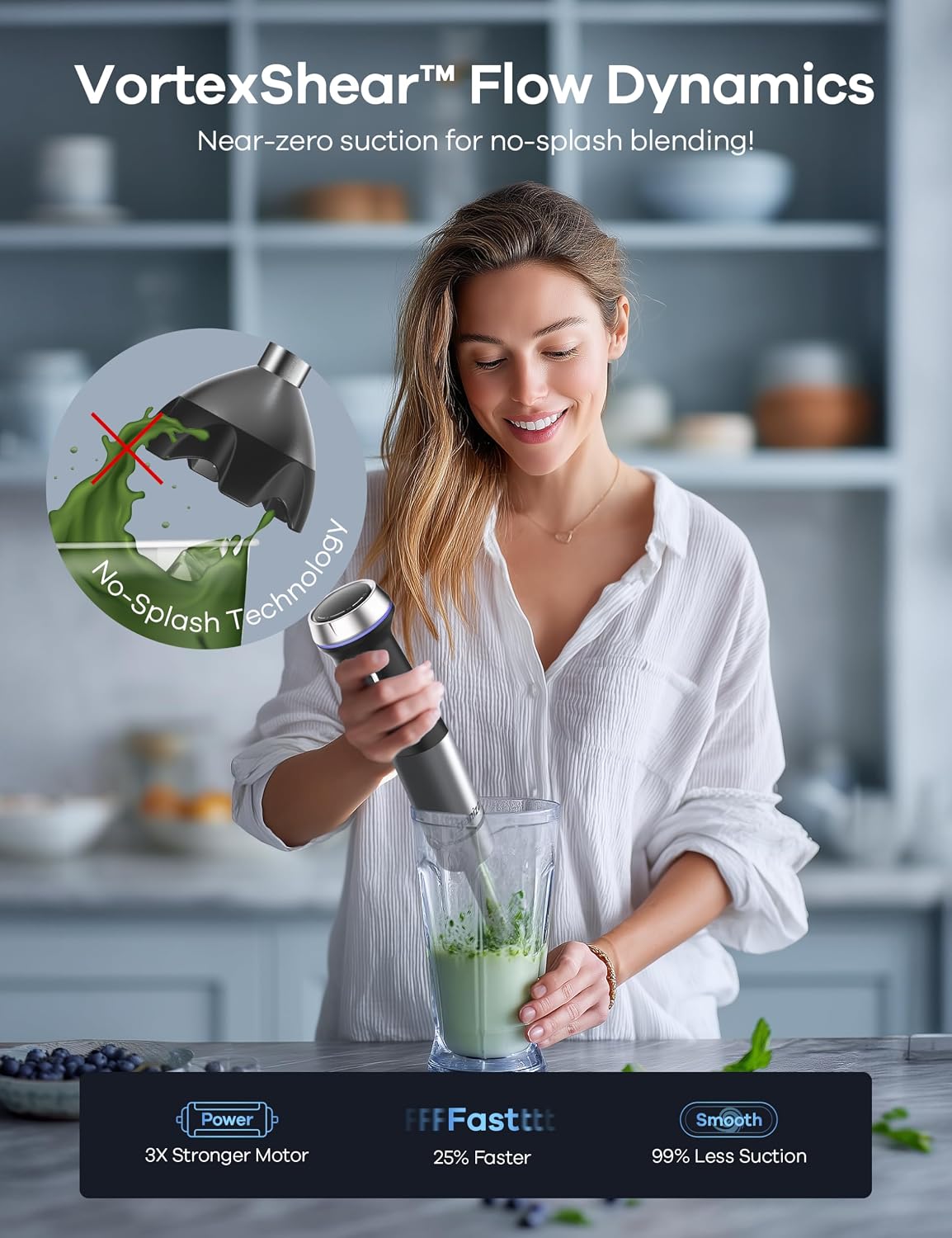 Ganiza Immersion Blender Handheld Corded 8 in 1 Hand Blender Max 1000W