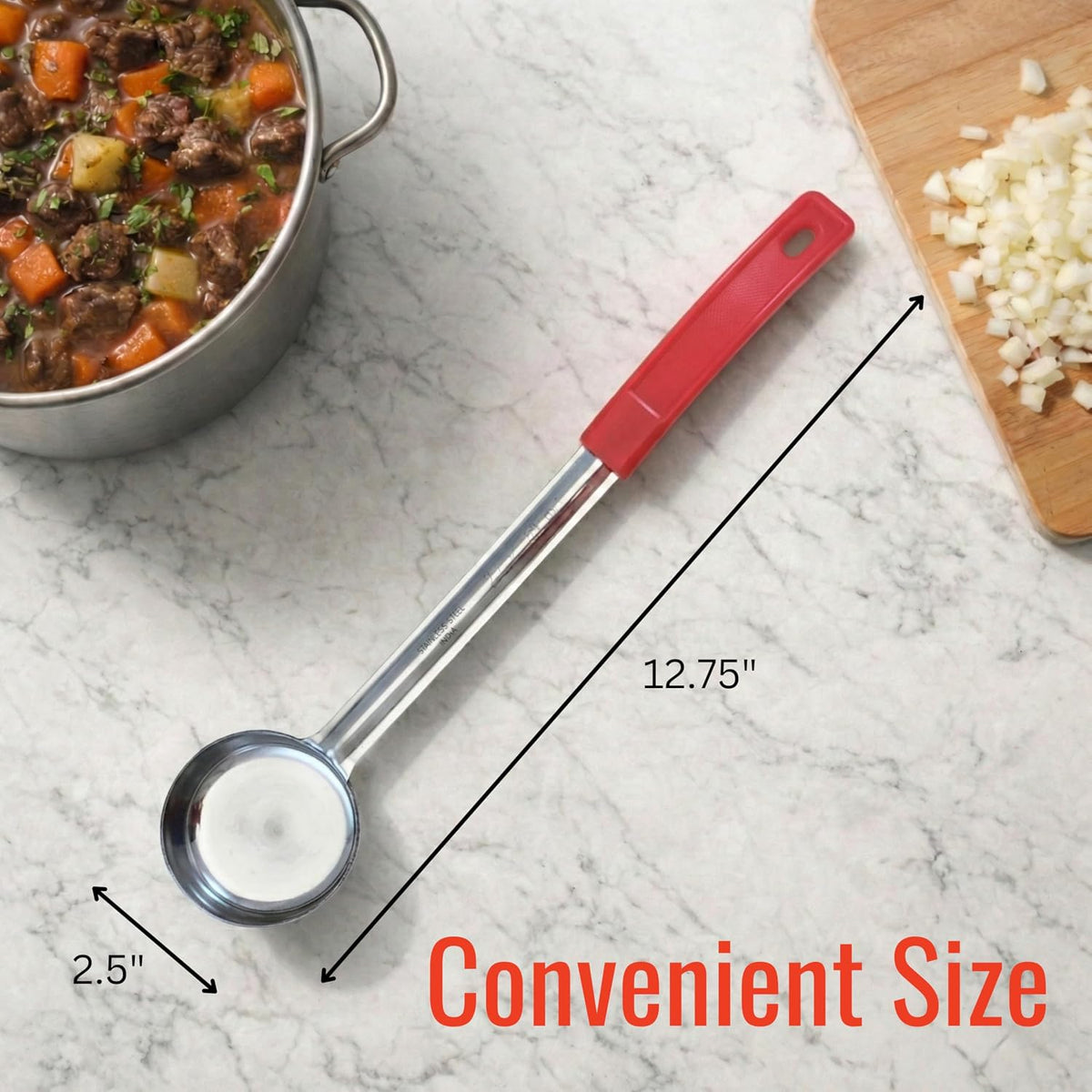 2 oz Solid Stainless Steel Portion Control Ladle Spoodle - [Pack of 2]